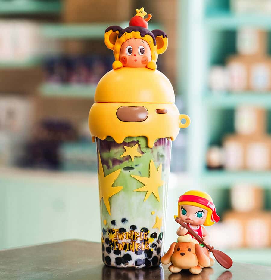 Boba tea to go in fun drinkware at Pika Pika in Bend