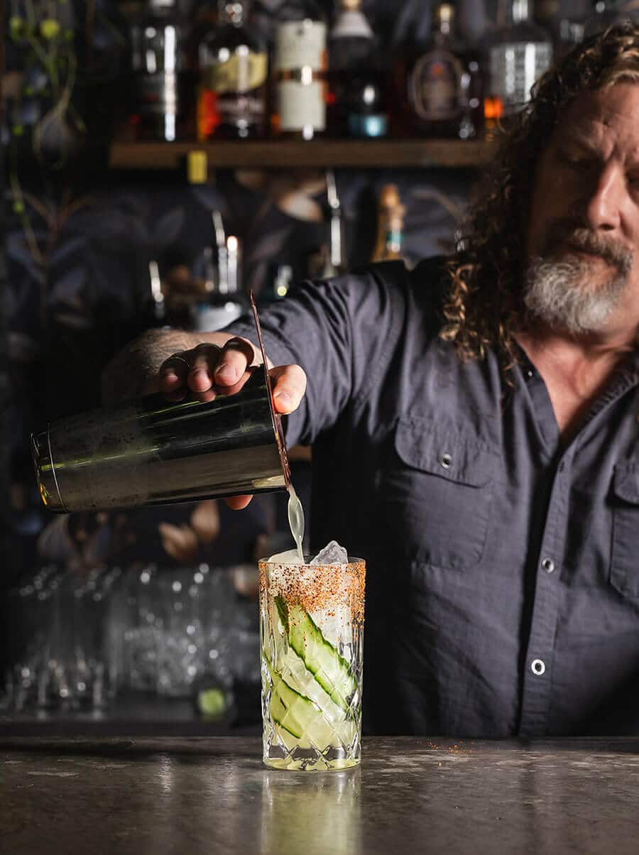 Cucumber Margarita being made by Bryan Smith