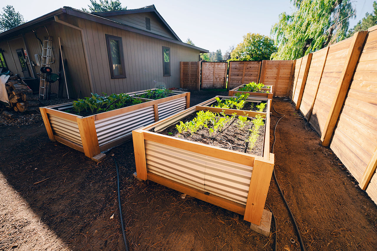 Raised garden beds in Central Oregon