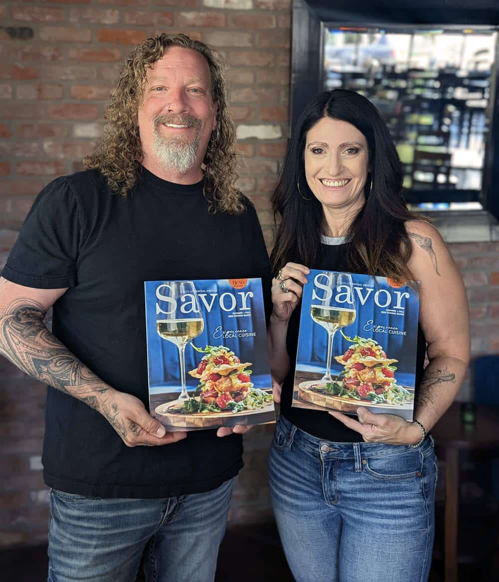 Bryan and Rachel after Portello Lounge was chosen for the cover of the 2025 Savor summer issue