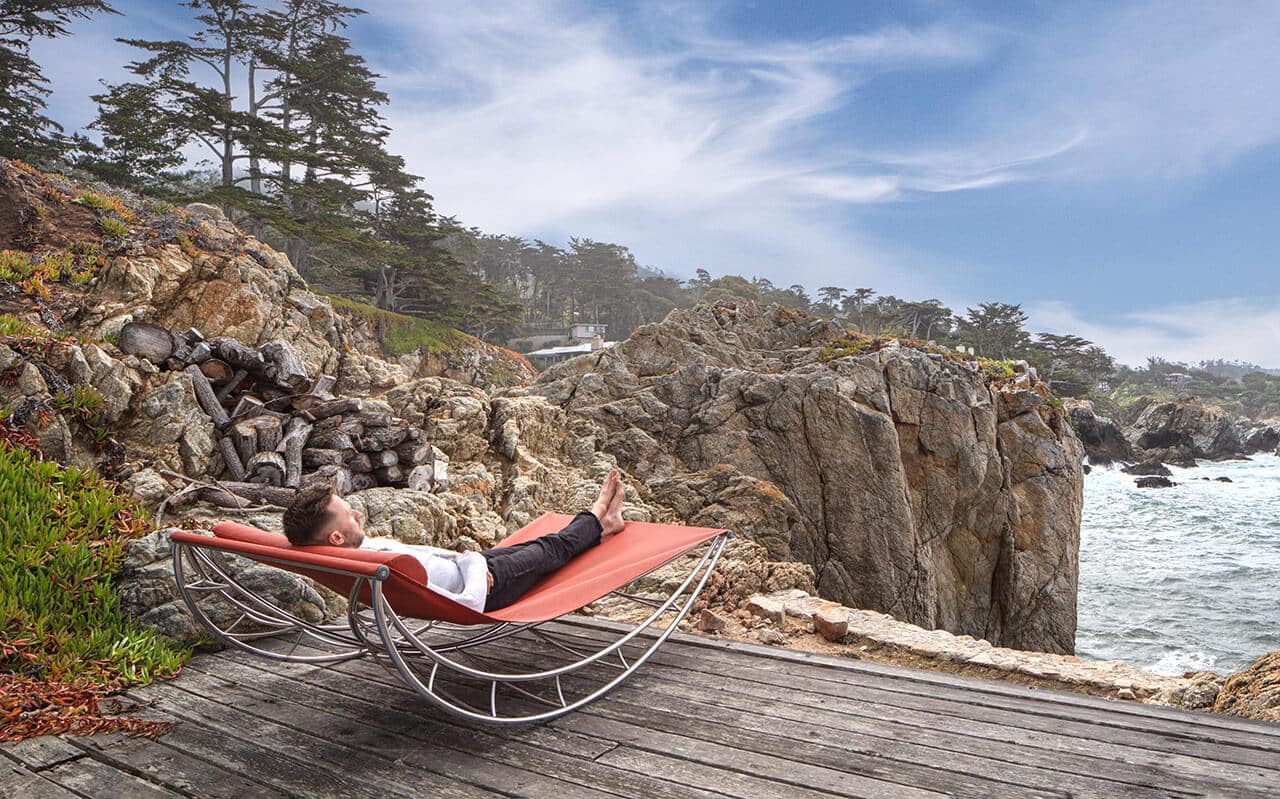 fr33form lounger on deck at the beach