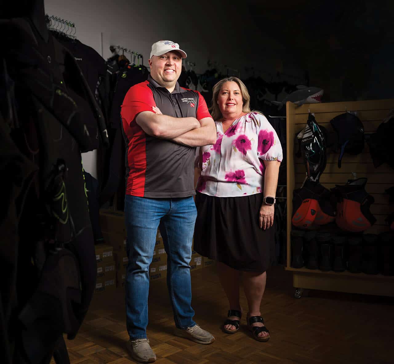 Central Oregon Diving Instructor Jonathan Ingram with Sarah Clark.