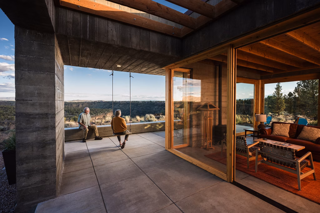 Inside a Hand-Built Concrete Home in Central Oregon