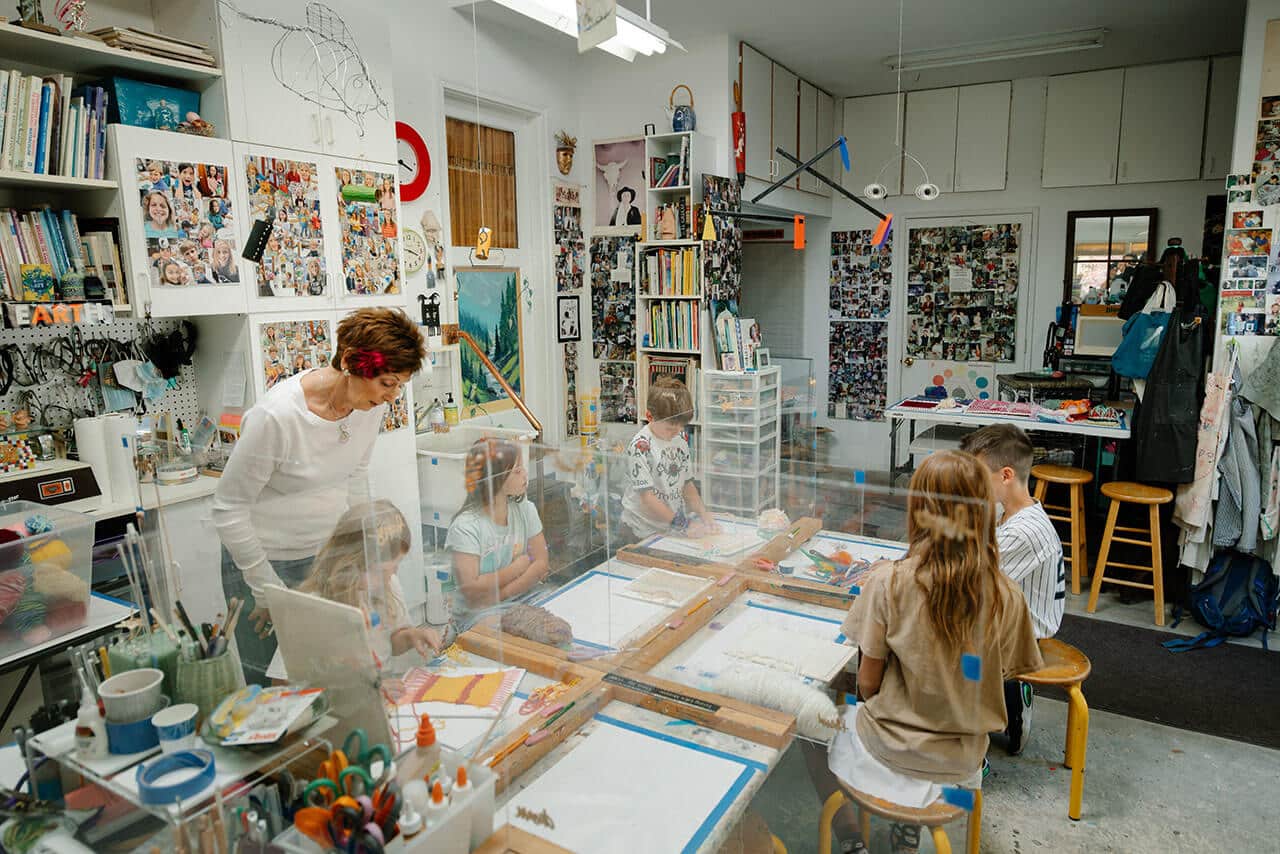 Kids in class with Marlene Alexander in Bend