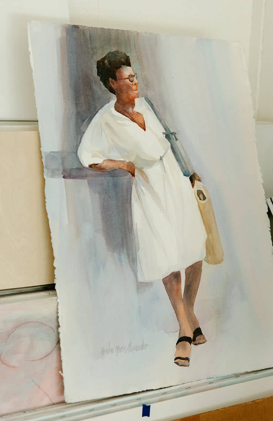 Myrlie Evers painting by Marlene Alexander