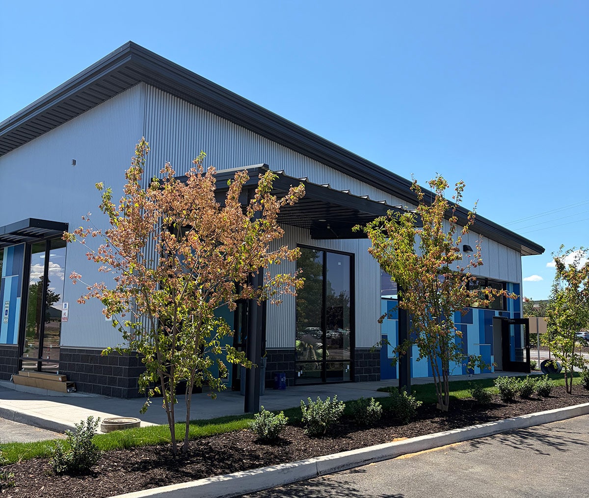 The exterior of the SafeSplash swim building in Bend