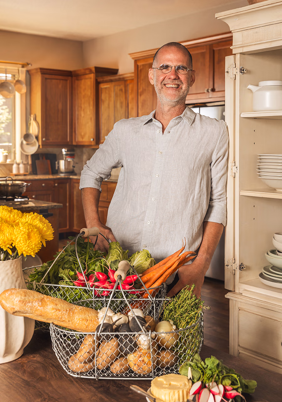 Chef Sascha Lyon in his home kitchen