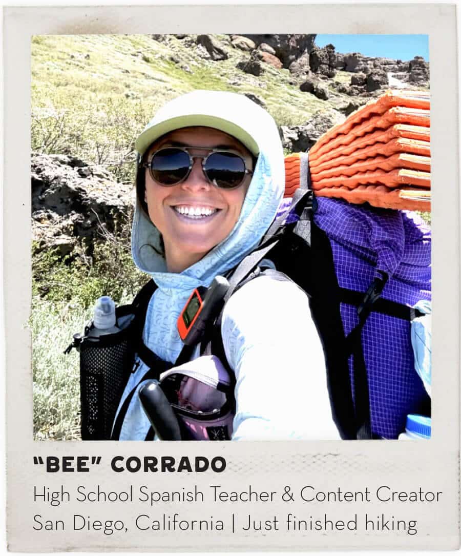 Bee Corrado hiking the PCT Trail