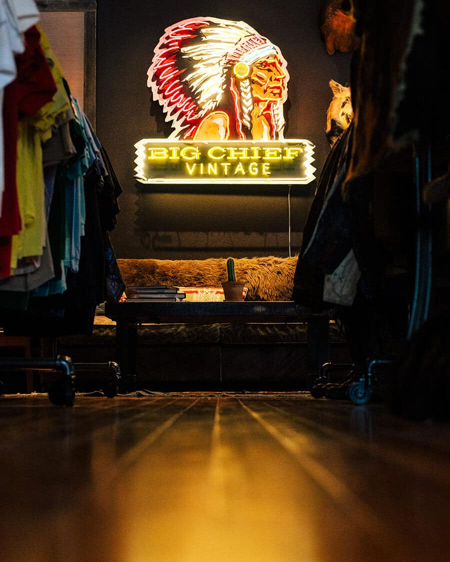 Big Chief Vintage sign insides store in Sisters