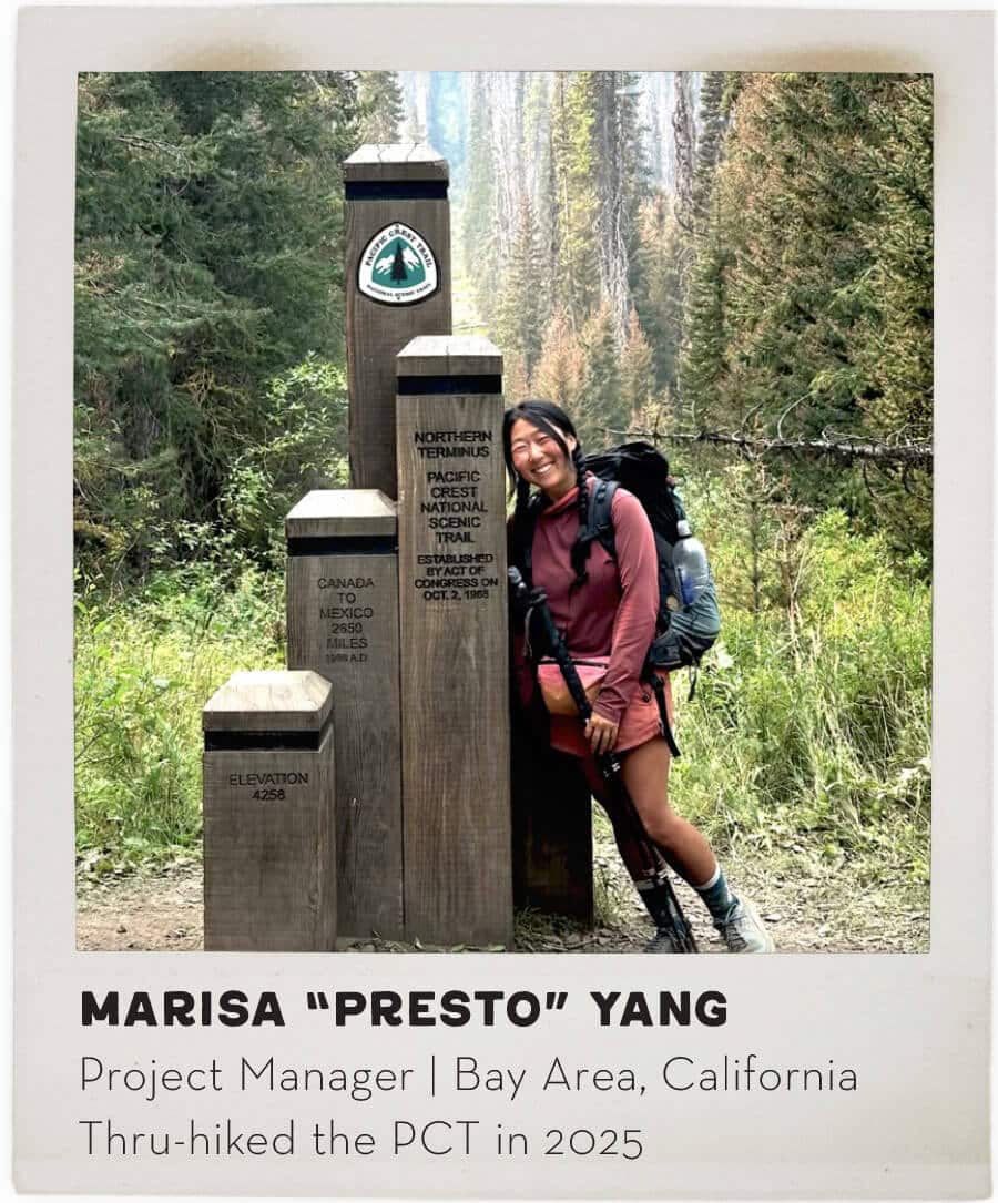 Marisa Presto Young hiking the PCT