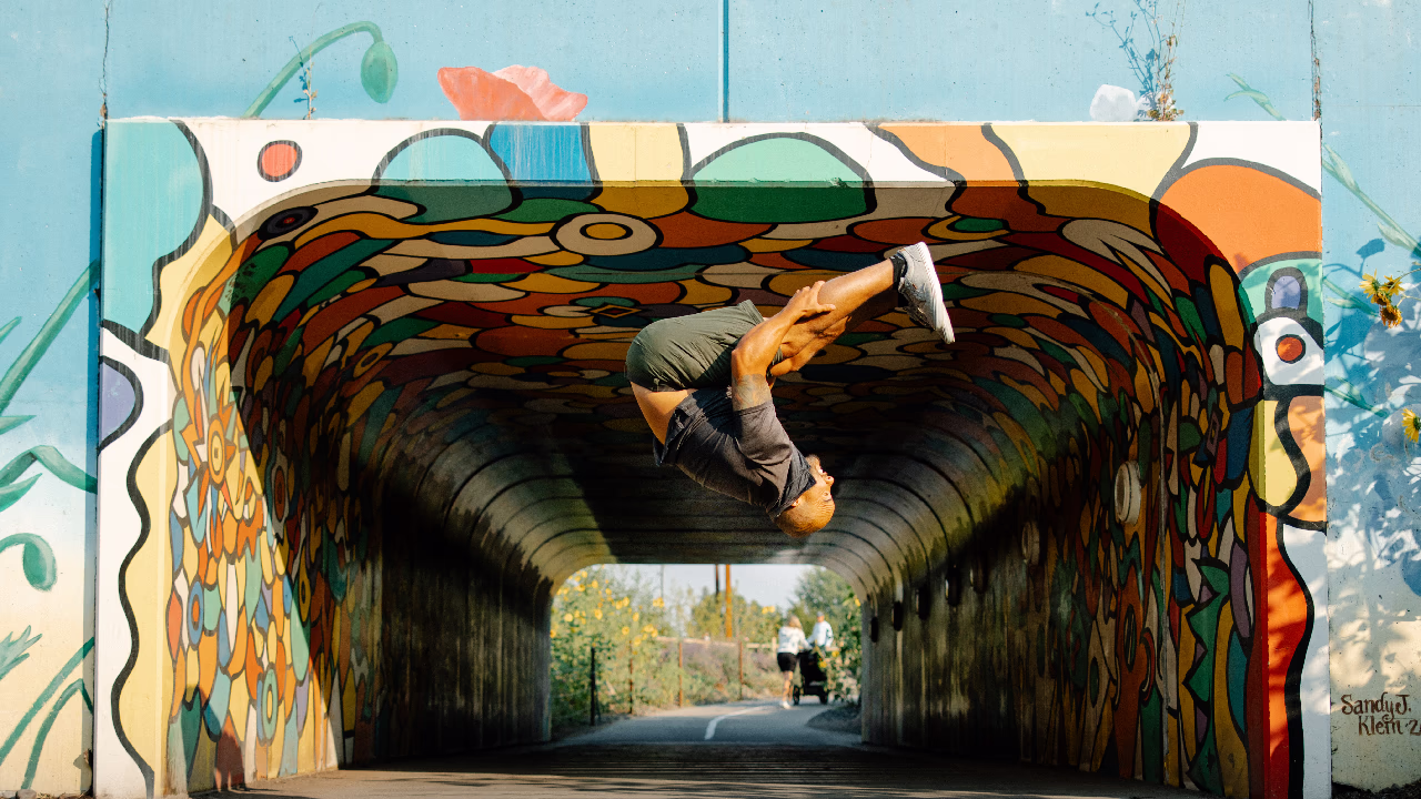 Parkour near the Old Mill in Central Oregon