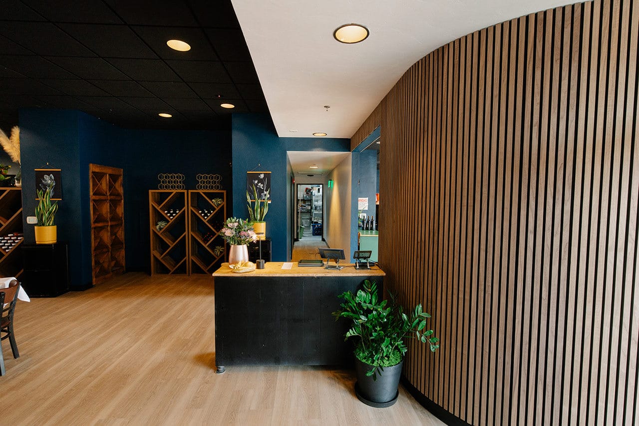 Welcome area at Rosemary and Fox