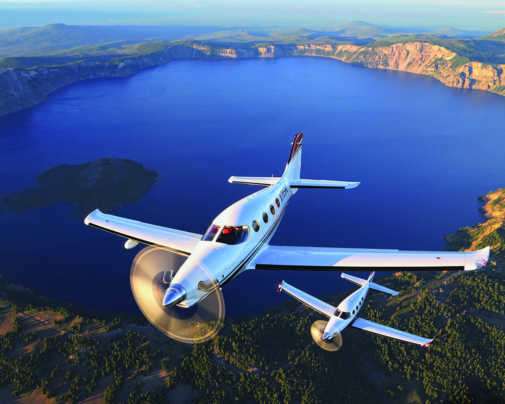 Epic Aircraft over Crater Lake from Bend, Oregon
