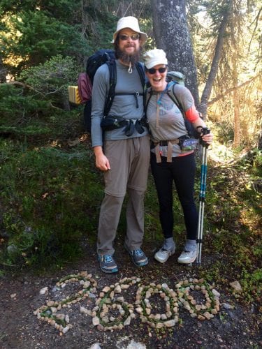 The author and her husband in the northern Cascade Range at mile 2,600 of the Pacific Crest Trail.