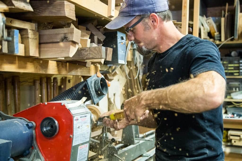 Woodworking artist Will Nash in Bend, Oregon