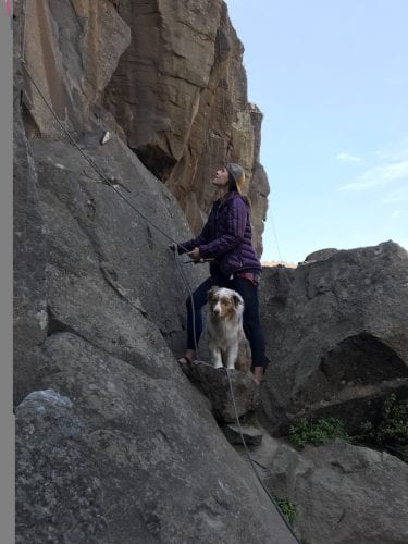 Erika Nuetzel climbing at Smith Rock near Bend, Oregon